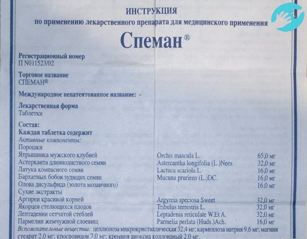 Состав лекарственного препарата Спеман содержит в основном растительные вещества